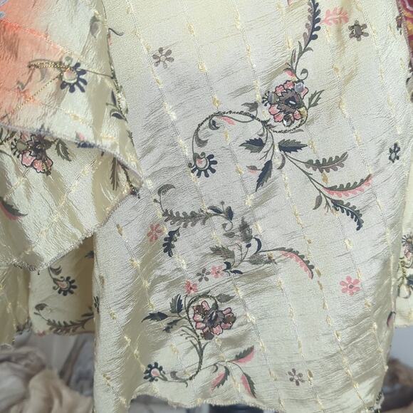 Whimsical Fairycore Recycled Silk Boho Embroidered Wrap Skirt Women's One size - Picture 5 of 11